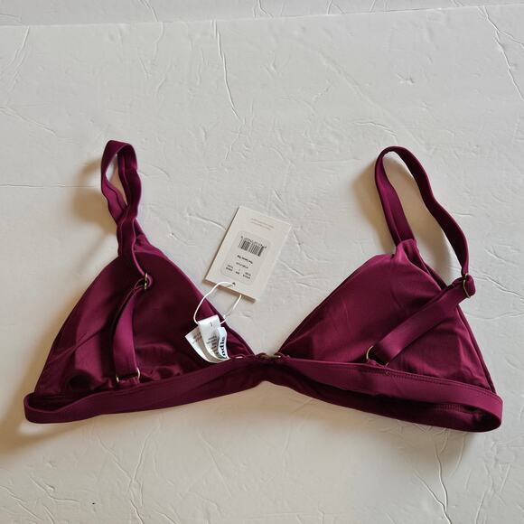 Andie Caicos Triangle Bikini Top Swim Plum Women's Large - Picture 2 of 6
